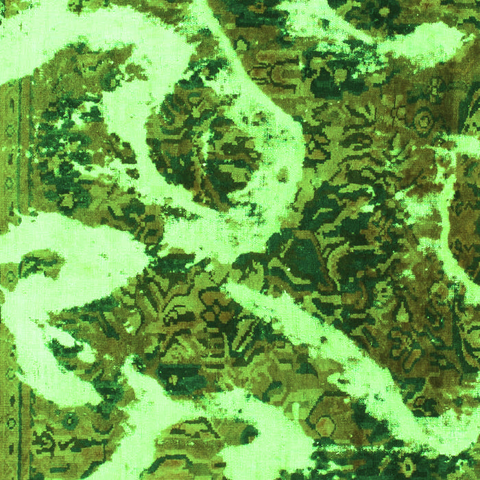 Machine Washable Oriental Green Modern Area Rugs, wshabs1008grn
