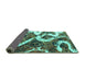 Sideview of Oriental Turquoise Modern Rug, abs1008turq