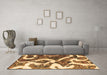 Machine Washable Oriental Brown Modern Rug in a Living Room,, wshabs1008brn