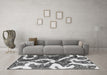 Machine Washable Oriental Gray Modern Rug in a Living Room,, wshabs1008gry