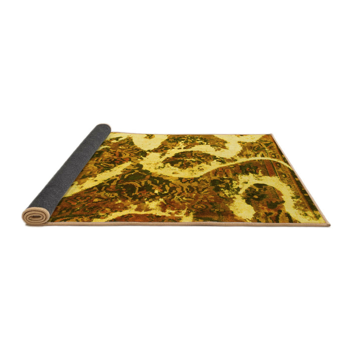 Sideview of Oriental Yellow Modern Rug, abs1008yw