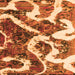 Square Machine Washable Oriental Orange Modern Area Rugs, wshabs1008org