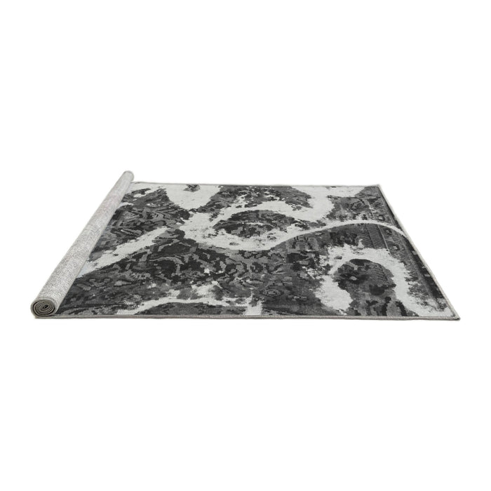 Sideview of Machine Washable Oriental Gray Modern Rug, wshabs1008gry