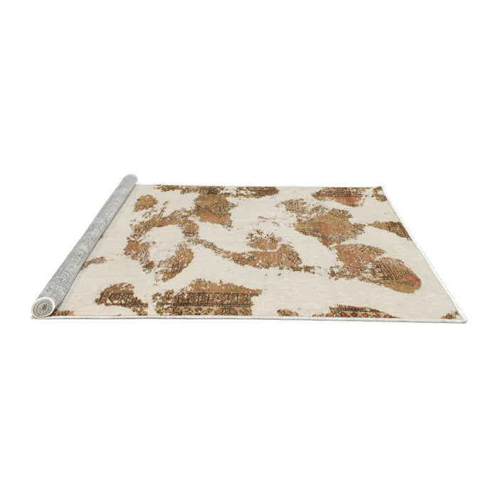 Sideview of Machine Washable Abstract Bisque Beige Rug, wshabs1009