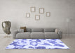 Machine Washable Oriental Blue Modern Rug in a Living Room, wshabs1009blu