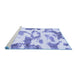 Sideview of Machine Washable Oriental Blue Modern Rug, wshabs1009blu