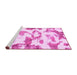 Sideview of Machine Washable Oriental Pink Modern Rug, wshabs1009pnk