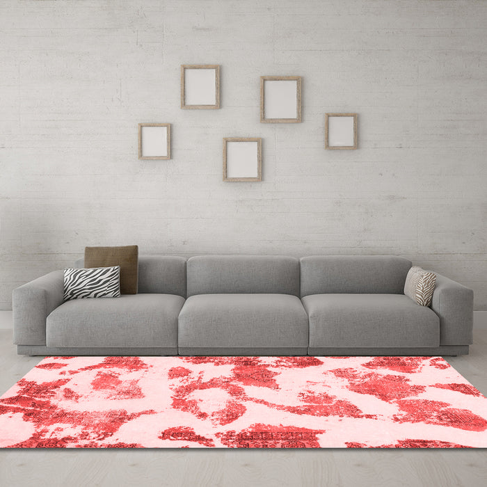 Modern Red Washable Rugs