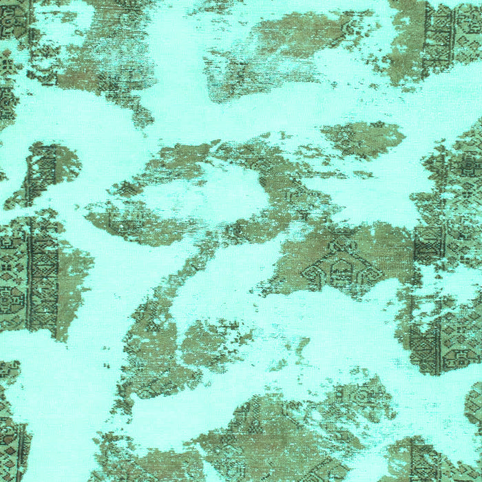 Machine Washable Oriental Turquoise Modern Area Rugs, wshabs1009turq