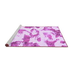 Sideview of Machine Washable Oriental Purple Modern Area Rugs, wshabs1009pur