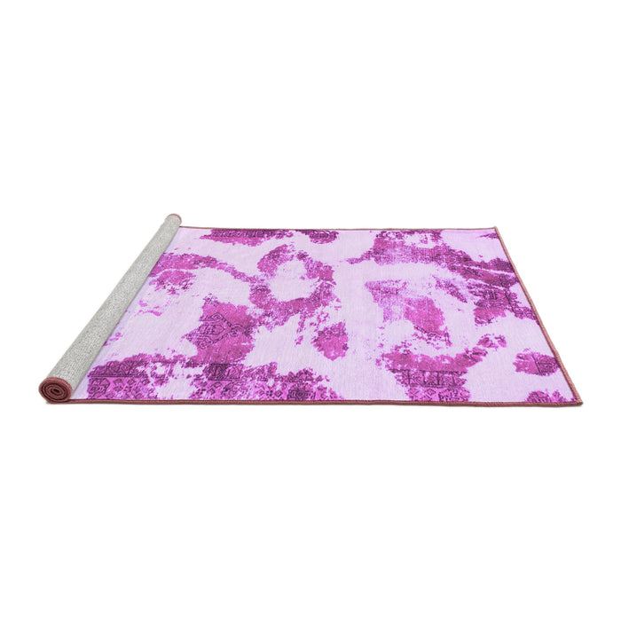 Sideview of Machine Washable Oriental Purple Modern Area Rugs, wshabs1009pur