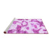 Sideview of Machine Washable Oriental Purple Modern Area Rugs, wshabs1009pur