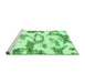 Sideview of Machine Washable Oriental Emerald Green Modern Area Rugs, wshabs1009emgrn