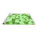 Sideview of Machine Washable Oriental Green Modern Area Rugs, wshabs1009grn