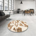 Abstract Bisque Beige Oriental Rug in a Kitchen, abs1009