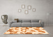 Machine Washable Oriental Orange Modern Area Rugs in a Living Room, wshabs1009org