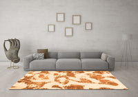 Machine Washable Oriental Orange Modern Rug, wshabs1009org