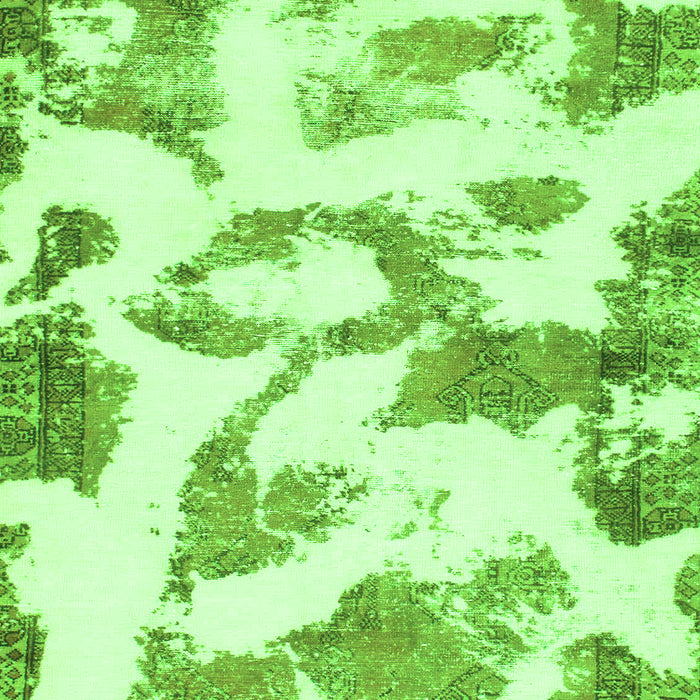 Machine Washable Oriental Green Modern Area Rugs, wshabs1009grn