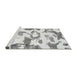 Sideview of Machine Washable Oriental Gray Modern Rug, wshabs1009gry