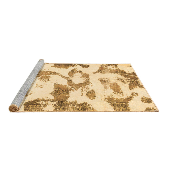Sideview of Machine Washable Oriental Brown Modern Rug, wshabs1009brn