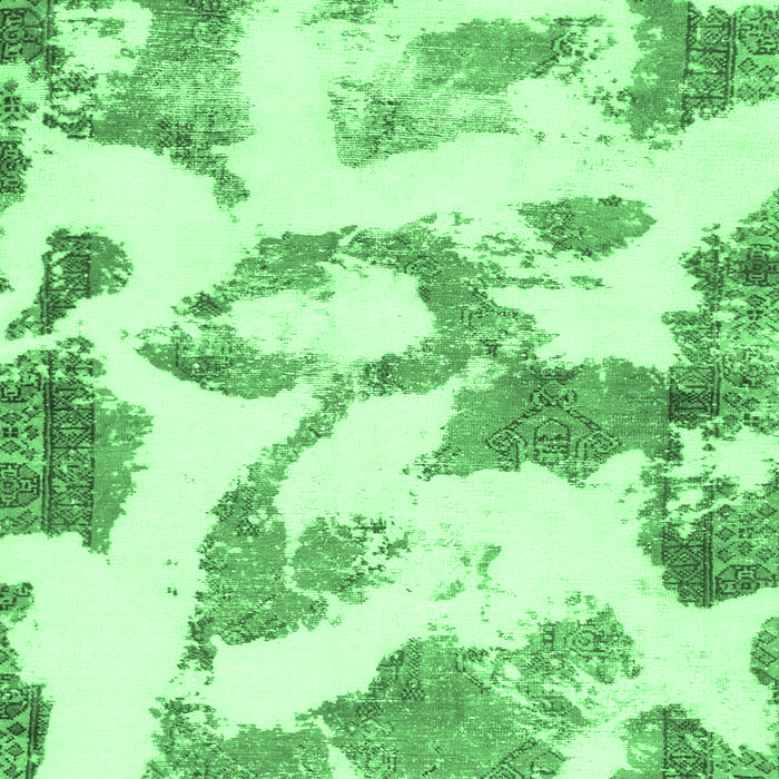 Machine Washable Oriental Emerald Green Modern Area Rugs, wshabs1009emgrn