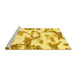 Sideview of Machine Washable Oriental Yellow Modern Rug, wshabs1009yw