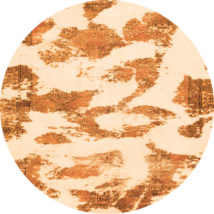 Round Oriental Orange Modern Rug, abs1009org