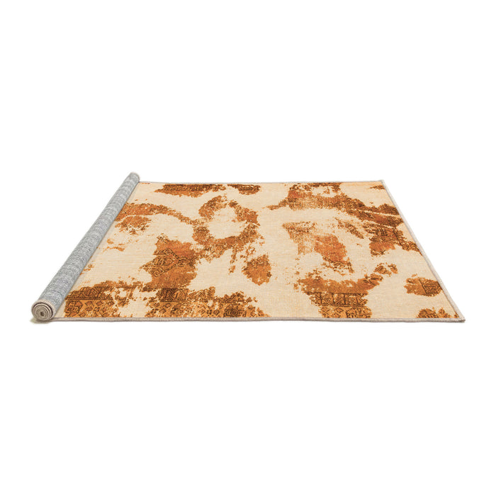 Sideview of Machine Washable Oriental Orange Modern Area Rugs, wshabs1009org