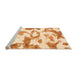 Sideview of Machine Washable Oriental Orange Modern Area Rugs, wshabs1009org