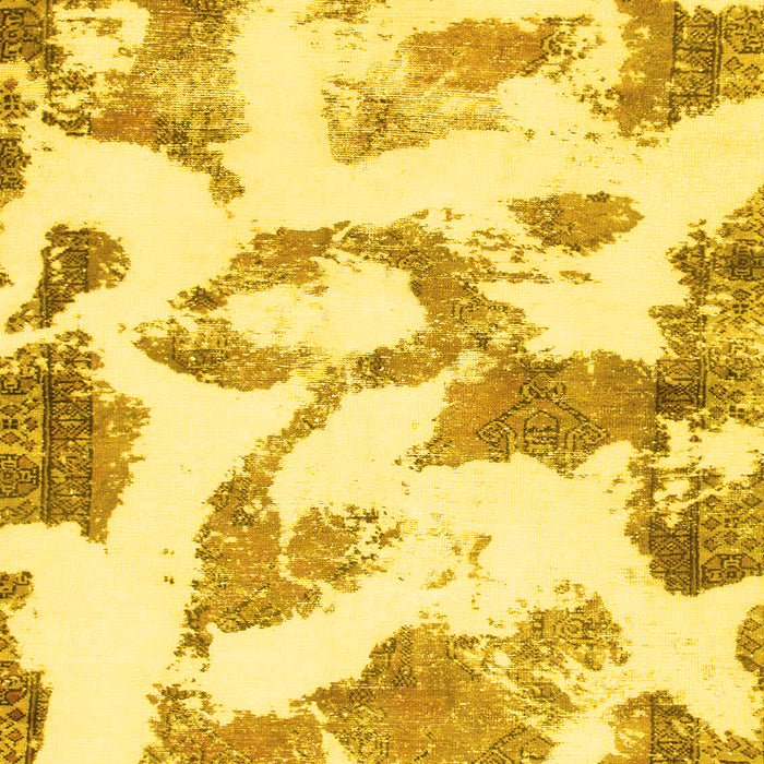 Machine Washable Oriental Yellow Modern Rug, wshabs1009yw