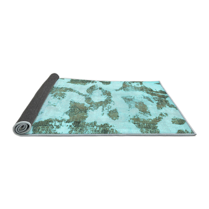 Sideview of Oriental Light Blue Modern Rug, abs1009lblu