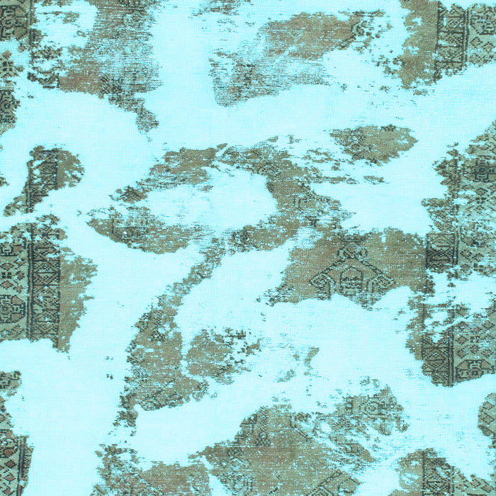 Machine Washable Oriental Light Blue Modern Rug, wshabs1009lblu