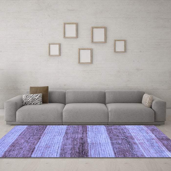 Machine Washable Abstract Blue Modern Rug in a Living Room, wshabs100blu