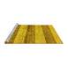 Sideview of Machine Washable Abstract Yellow Modern Rug, wshabs100yw