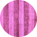 Round Machine Washable Abstract Purple Modern Area Rugs, wshabs100pur