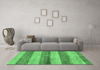 Machine Washable Abstract Emerald Green Modern Rug, wshabs100emgrn