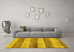 Machine Washable Abstract Yellow Modern Rug in a Living Room, wshabs100yw