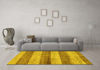 Machine Washable Abstract Yellow Modern Rug, wshabs100yw