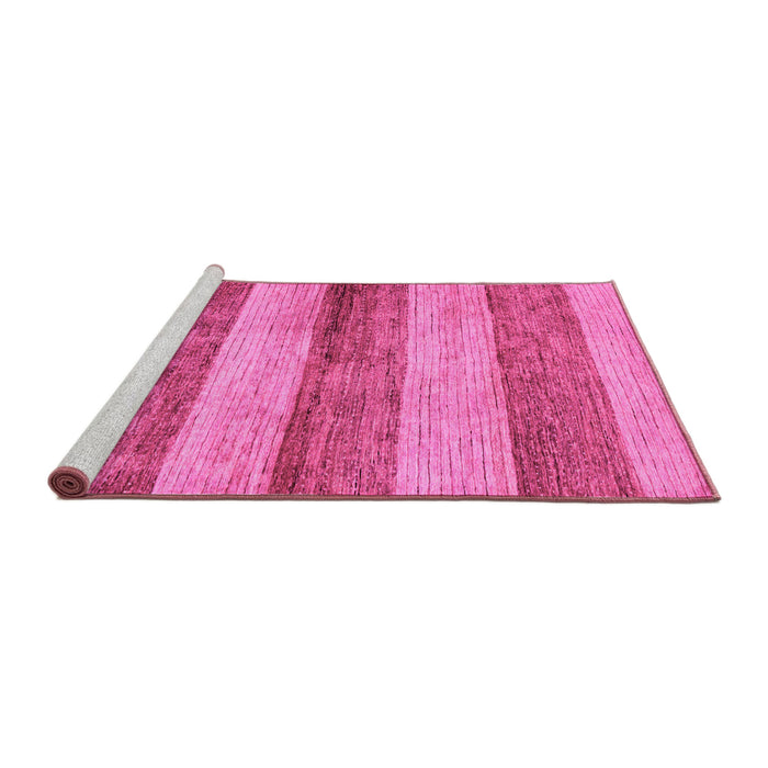 Sideview of Machine Washable Abstract Pink Modern Rug, wshabs100pnk