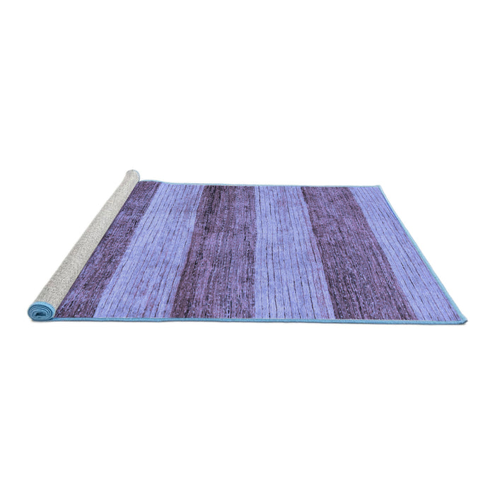 Sideview of Machine Washable Abstract Blue Modern Rug, wshabs100blu