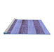 Sideview of Machine Washable Abstract Blue Modern Rug, wshabs100blu