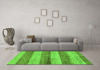 Machine Washable Abstract Green Modern Rug, wshabs100grn