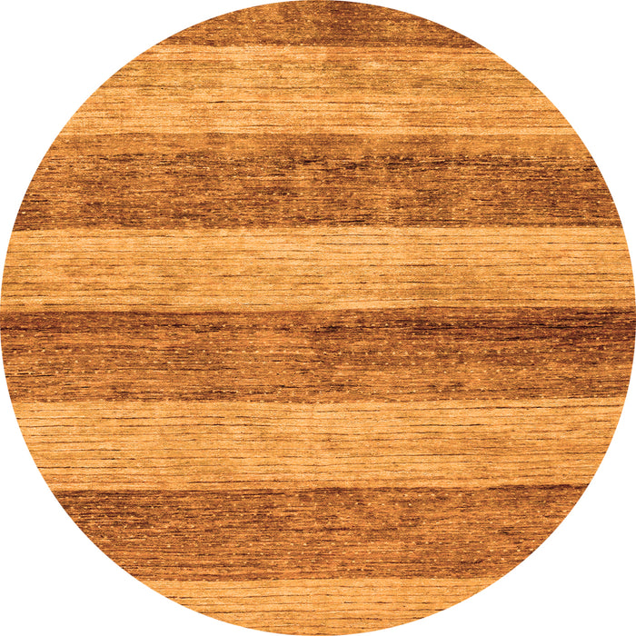 Round Machine Washable Abstract Orange Modern Area Rugs, wshabs100org