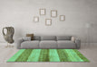 Machine Washable Abstract Turquoise Modern Area Rugs in a Living Room,, wshabs100turq
