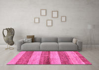 Machine Washable Abstract Pink Modern Rug, wshabs100pnk