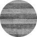 Round Machine Washable Abstract Gray Modern Rug, wshabs100gry