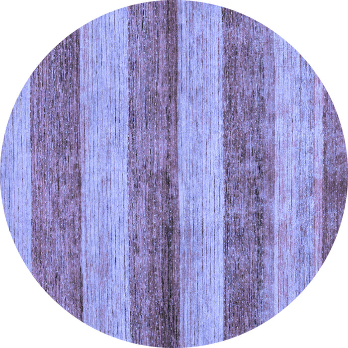 Round Machine Washable Abstract Blue Modern Rug, wshabs100blu