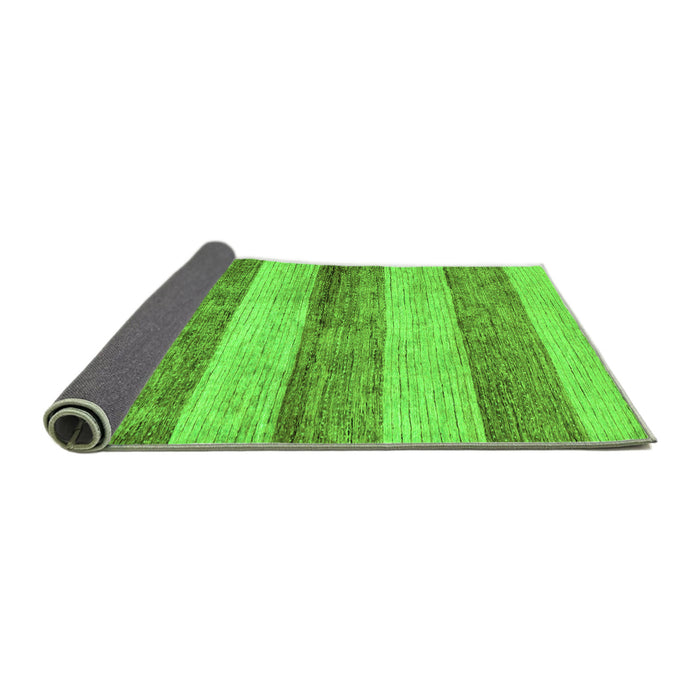 Sideview of Abstract Green Modern Rug, abs100grn
