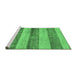 Sideview of Machine Washable Abstract Emerald Green Modern Area Rugs, wshabs100emgrn