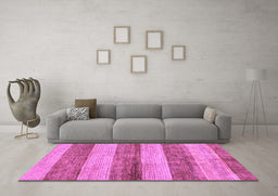 Machine Washable Abstract Purple Modern Area Rugs in a Living Room, wshabs100pur